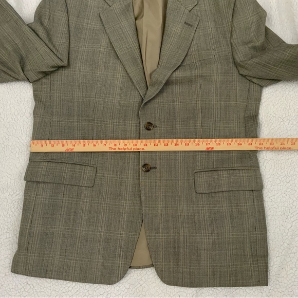 Lauren Ralph Lauren Blazer Sport Coat Jacket 42R 100% Wool Brown Tan Houndstooth - Picture 13 of 15